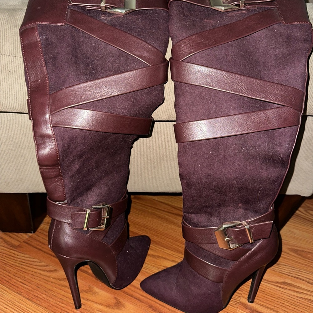 Burgundy boots